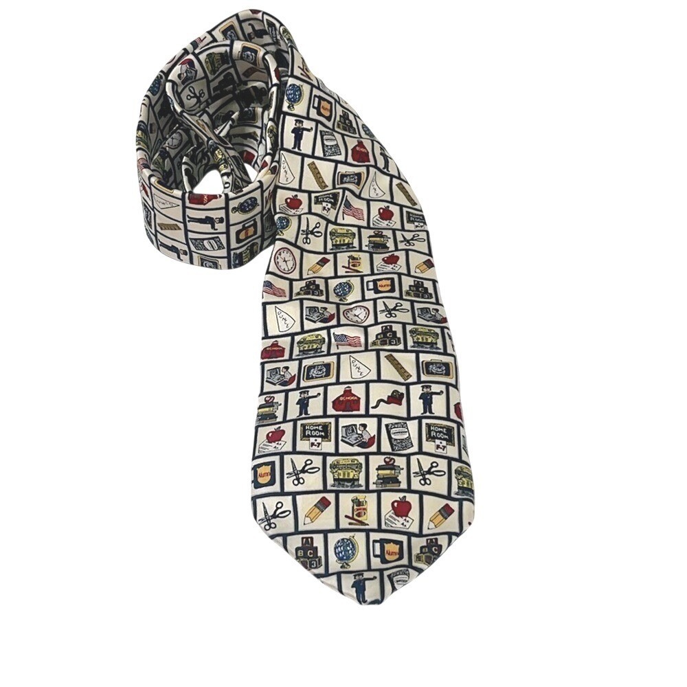 Children Museum‎ Artifacts Silk Neck Tie Back to school teacher education whimsy